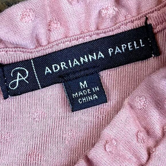 Adrianna Papell Pink Textured Long Sleeve Keyhole Back Medium - Picture 8 of 10